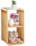 Relaxdays Regal, Hellbraun, Holz, 33x64.7x33 cm, Badezimmer, Badezimmerregale,