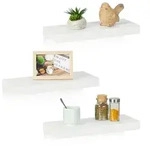 Relaxdays Wandregal, Wei&szlig;, Holzwerkstoff, Metall, 38x3.5x15 cm, Wohnzimmer, Regale,