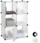 Relaxdays Regalsystem, Transparent, Metall, Kunststoff, 66x97.5x31.5 cm, Freizeit,