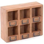 Design Delights Setzkasten-Wandregal, Natur, Holz, 30x24x10 cm, Wohnzimmer,...