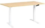 Beliani Schreibtisch, Hellbraun, Braun, Wei&szlig;, Metall, Rechteckig,Rechteckig,