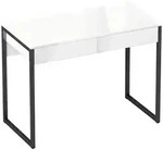 Homcom Schreibtisch, Schwarz, Kunststoff, Nachbildung, 2 Schubladen, Rechteckig,