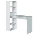 Calicosy Schreibtisch, Wei&szlig;, Holzwerkstoff, 53x144x120 cm, Arbeitszimmer,