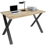Mid.you Schreibtisch, Schwarz, Honigeiche, Holzwerkstoff, rechteckig, X-Form,