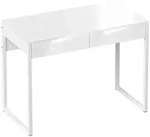 Homcom Schreibtisch, Wei&szlig;, Kunststoff, Nachbildung, 2 Schubladen, Rechteckig, eckig,
