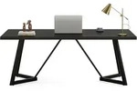Computertisch, Schwarz, Metall, 180x75x80 cm, Arbeitszimmer, Schreibtische,