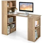 Costway Schreibtisch, Rot, Holz, 122x120x52 cm, Arbeitszimmer, Schreibtische,