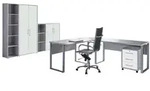Mid.you B&uuml;ro Office Edition - B&uuml;ro Set 4, Grau, Wei&szlig;, Holzwerkstoff, 6,6...