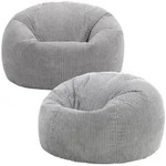icon Sitzsack, Grau, Textil, 2-Sitzer, Rund, 85x50x85 cm, Wohnzimmer, Hocker,