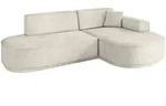 Altdecor Ecksofa, Ecru, Kunststoff, 3-Sitzer, L-Form, 243x171 cm, Wohnzimmer,...