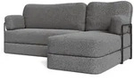 Masseno Ecksofa, Grau, Textil, 3-Sitzer, L-Form, 200x120 cm, Wohnzimmer, Sofas &