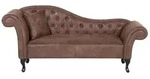 Beliani Chaiselongue, Braun, Textil, 188x87x59 cm, Wohnzimmer, Sessel,...