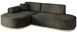 Altdecor Ecksofa, Schwarz, Textil, 3-Sitzer, L-Form, 243x171 cm, Wohnzimmer,...