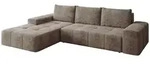 Mirjan24 Eckschlafsofa, Hellbraun, Kunststoff, 5-Sitzer, Ottomane links,L-Form,