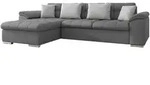 Mirjan24 Ecksofa, Graphit, Textil, 5-Sitzer, Ottomane links,Rechteckig, 280x160...