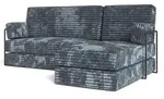 Masseno Ecksofa, Blaugrau, Textil, 3-Sitzer, L-Form, 200x120 cm, Wohnzimmer, Sofas &