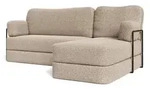 Masseno Ecksofa, Beige, Textil, 3-Sitzer, L-Form, 200x120 cm, Wohnzimmer, Sofas &
