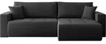 WFL Group Ecksofa, Schwarz, Textil, 3-Sitzer, L-Form,L-Form, 277x154 cm,...
