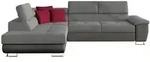 Mirjan24 Ecksofa, Dunkelgrau, Textil, 6-Sitzer, Ottomane links,Rechteckig,...