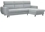 Mirjan24 Ecksofa, Hellgrau, Holz, 5-Sitzer, Ottomane rechts,L-Form, 258x168 cm,