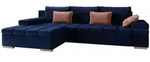 Mirjan24 Ecksofa, Dunkelblau, Textil, 6-Sitzer, Ottomane links,L-Form, 310x175...