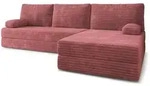 Masseno Ecksofa, Rosa, Textil, 4-Sitzer, L-Form, 270x160 cm, Wohnzimmer, Sofas &