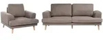 Beliani Sofa-Set, Braun, Textil, Kiefer, 4-Sitzer, 280x90x96 cm, Wohnzimmer,...
