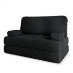 Masseno Bettsofa, Schwarz, Textil, 2-Sitzer, 140x86x60 cm, Wohnzimmer, Sofas &