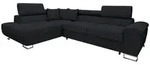 Mirjan24 Ecksofa, Schwarz, Textil, 6-Sitzer, Ottomane links,Rechteckig, 270x202...