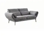 Kawola Sofa, Grau, Metall, Echtholz, 2-Sitzer, F&uuml;llung: Kaltschaum, Ottomane...