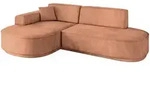 Altdecor Ecksofa, Orange, Kunststoff, 3-Sitzer, L-Form, 243x171 cm, Wohnzimmer,...
