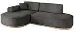 Altdecor Ecksofa, Dunkelgrau, Textil, 3-Sitzer, L-Form, 243x171 cm, Wohnzimmer,...