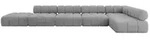 Altdecor Ecksofa, Hellgrau, Textil, 7-Sitzer, L-Form, 475x190 cm, Wohnzimmer,...