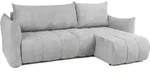 Fun M&ouml;bel Ecksofa, Hellgrau, Textil, Ottomane rechts, 226x154 cm, Wohnzimmer,...