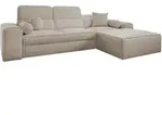 Mirjan24 Eckschlafsofa, Hellbraun, Textil, 5-Sitzer, Ottomane rechts,L-Form,...