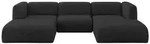 Altdecor Wohnlandschaft, Schwarz, Kunststoff, 4-Sitzer, 317x70x179 cm, Wohnzimmer,