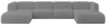Altdecor Wohnlandschaft, Platin, Kunststoff, 5-Sitzer, 408x70x179 cm, Wohnzimmer,