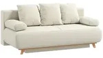 Homcom Schlafsofa, Beige, Kunststoff, Kiefer, 3-Sitzer, F&uuml;llung: Schaumstoff,