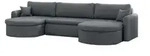 Fun M&ouml;bel Wohnlandschaft, Grau, Textil, U-Form, 350x83x160 cm, Wohnzimmer,...