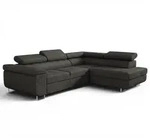 Fun M&ouml;bel Ecksofa, Schwarz, Textil, Ottomane rechts, 275x202 cm, Wohnzimmer, Sofas &