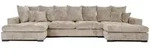 WFL Group Wohnlandschaft, Beige, Textil, 4-Sitzer, 373x92x155 cm, Wohnzimmer, Sofas &
