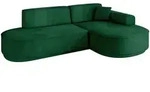 Altdecor Ecksofa, Dunkelgr&uuml;n, Kunststoff, 3-Sitzer, L-Form, 243x171 cm,...