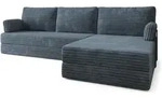 Masseno Ecksofa, Blaugrau, Textil, 4-Sitzer, L-Form, 270x160 cm, Wohnzimmer, Sofas &