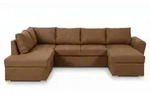 ebuy24 Eckschlafsofa,, Braun, Metall, 5-Sitzer, 203x160 cm, Wohnzimmer, Sofas &