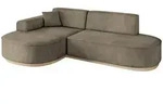 Altdecor Ecksofa, Dunkelbraun, Textil, 3-Sitzer, L-Form, 243x171 cm, Wohnzimmer,