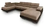 Masseno Wohnlandschaft, Beige, Metall, 5-Sitzer, U-Form, 345x90x202 cm,...