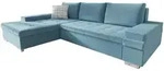 Mirjan24 Ecksofa, Blau, Textil, 5-Sitzer, L-Form,L-Form, 274x182 cm, Wohnzimmer,
