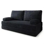 Masseno Bettsofa, Schwarz, Textil, 3-Sitzer, 170x86x80 cm, Wohnzimmer, Sofas &
