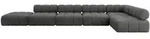 Altdecor Ecksofa, Dunkelgrau, Textil, 7-Sitzer, L-Form, 475x190 cm, Wohnzimmer,...