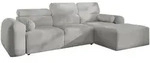 Mirjan24 Eckschlafsofa, Hellgrau, Textil, 5-Sitzer, Ottomane rechts,L-Form, 269x182